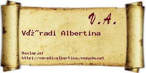 Váradi Albertina névjegykártya